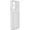 Силиконовый чехол для Tecno Camon 19 Silicone Card Holder Case с защитой камеры Прозрачный