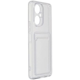 Силиконовый чехол для Tecno Camon 19 Silicone Card Holder Case с защитой камеры Прозрачный