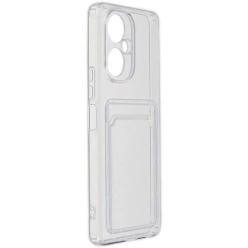 Силиконовый чехол для Tecno Camon 19 Neo Silicone Card Holder Case с защитой камеры Прозрачный