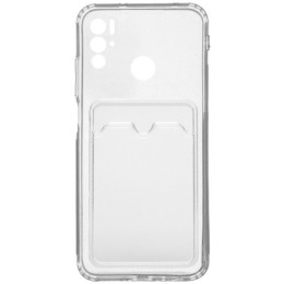 Силиконовый чехол для Tecno Pova Neo Silicone Card Holder Case с защитой камеры Прозрачный