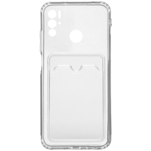 Силиконовый чехол для Tecno Pova Neo Silicone Card Holder Case с защитой камеры Прозрачный
