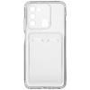 Силиконовый чехол для Tecno Spark 8C Silicone Card Holder Case с защитой камеры Прозрачный