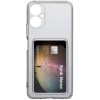 Силиконовый чехол для Tecno Spark 9 Pro Silicone Card Holder Case с защитой камеры Прозрачный