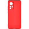 Силиконовый чехол для Xiaomi 12 Soft Matte с защитой камеры Красный