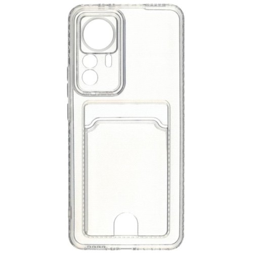 Силиконовый чехол для Xiaomi 12T Pro Silicone Card Holder Case с защитой камеры Прозрачный