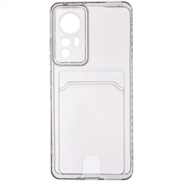 Силиконовый чехол для Xiaomi 12 Lite Silicone Card Holder Case с защитой камеры Прозрачный