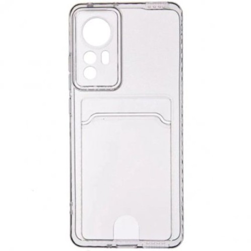 Силиконовый чехол для Xiaomi 12 Lite Silicone Card Holder Case с защитой камеры Прозрачный
