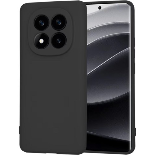 Силиконовый чехол для Xiaomi Redmi Note 14 Pro+ TPU mate 1mm с защитой камеры Черный