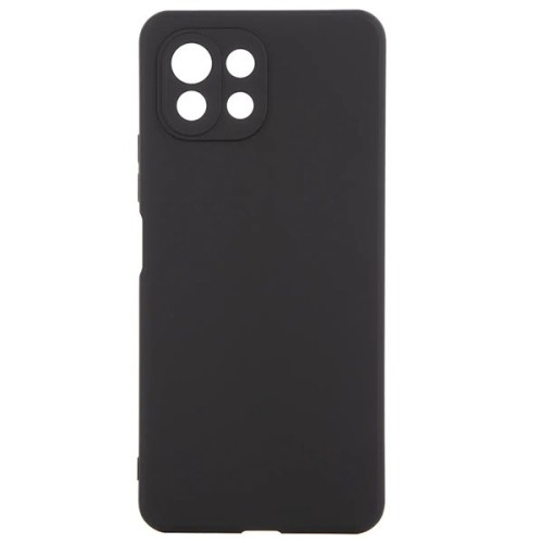 Силиконовый чехол для Xiaomi Mi 11 Lite TPU 1мм с защитой камеры Черный матовый
