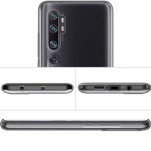 Силиконовый чехол для Xiaomi Mi Note 10 TPU 1мм Прозрачный глянцевый