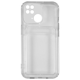 Силиконовый чехол для Xiaomi Poco C40 Silicone Card Holder Case с защитой камеры Прозрачный
