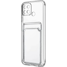 Силиконовый чехол для Xiaomi Poco C40 TPU 1.5mm с защитой камеры и кардхолдером Прозрачный