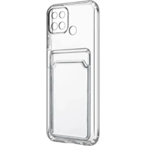 Силиконовый чехол для Xiaomi Poco C40 TPU 1.5mm с защитой камеры и кардхолдером Прозрачный