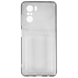 Силиконовый чехол для Xiaomi Poco F3 iBox Crystal с картхолдером и защитой камеры Прозрачный