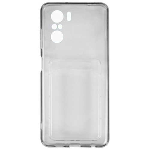 Силиконовый чехол для Xiaomi Poco F3 iBox Crystal с картхолдером и защитой камеры Прозрачный