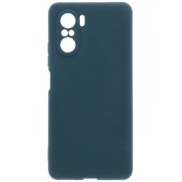 Силиконовый чехол для Xiaomi Poco F3 Soft Matte с защитой камеры Синий