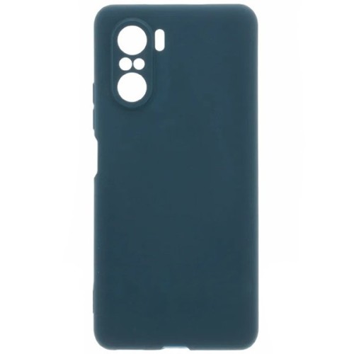 Силиконовый чехол для Xiaomi Poco F3 Soft Matte с защитой камеры Синий