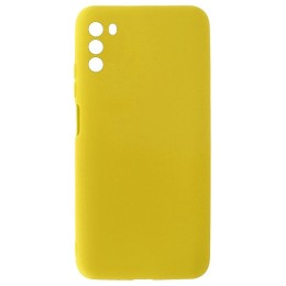 Силиконовый чехол для Xiaomi Poco M3 Soft Matte с защитой камеры Желтый