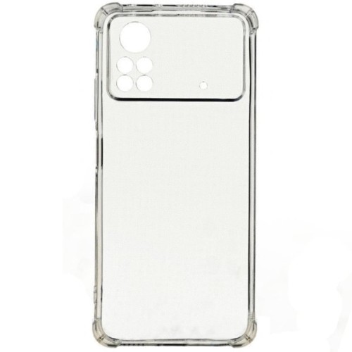 Силиконовый чехол для Xiaomi Poco M4 Pro 4G TPU 1.5мм с усиленными углами и защитой камеры Прозрачный