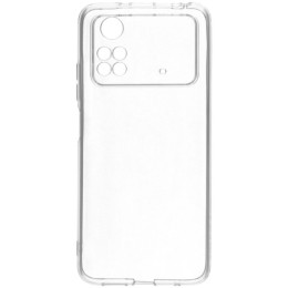 Силиконовый чехол для Xiaomi Poco M4 Pro TPU 1мм с защитой камеры Прозрачный
