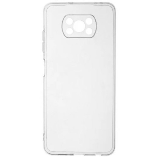 Силиконовый чехол для Xiaomi Poco X3 TPU с защитой камеры Прозрачный