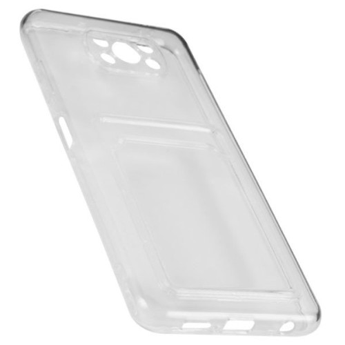 Силиконовый чехол для Xiaomi Poco X3 iBox Crystal с картхолдером Прозрачный