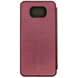 Чехол книжка для Xiaomi Poco X3 Book Cover Бордовый