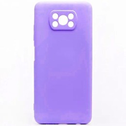 Силиконовый чехол для Xiaomi Poco X3 Pro Soft с микрофиброй Фиолетовый