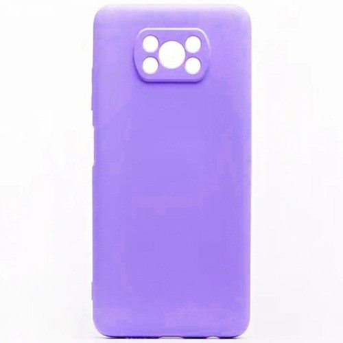Силиконовый чехол для Xiaomi Poco X3 Pro Soft с микрофиброй Фиолетовый