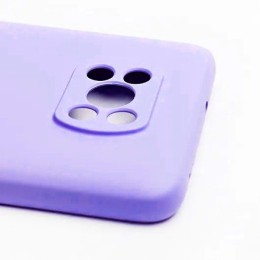 Силиконовый чехол для Xiaomi Poco X3 Pro Soft с микрофиброй Фиолетовый
