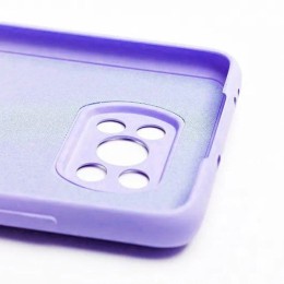 Силиконовый чехол для Xiaomi Poco X3 Pro Soft с микрофиброй Фиолетовый