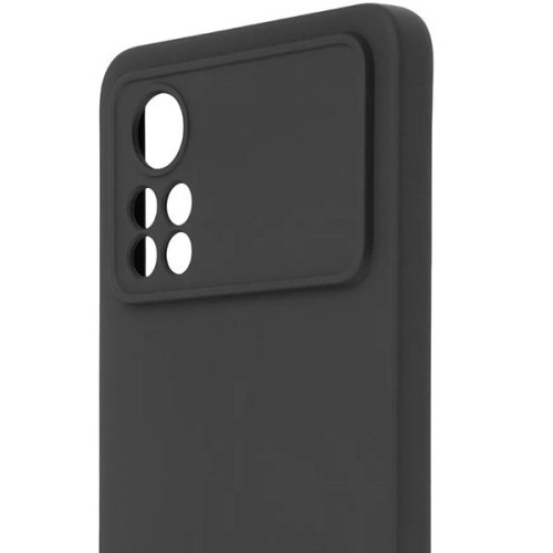 Силиконовый чехол для Xiaomi Poco X4 Pro TPU 1мм защитой камеры Черный
