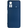 Силиконовый чехол для Xiaomi Poco X4 Pro 5G Soft Matte с защитой камеры Синий