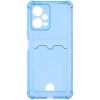 Силиконовый чехол для Xiaomi Poco X5 5G Silicone Card Holder Case с защитой камеры Голубой
