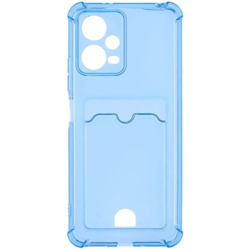 Силиконовый чехол для Xiaomi Poco X5 5G Silicone Card Holder Case с защитой камеры Голубой