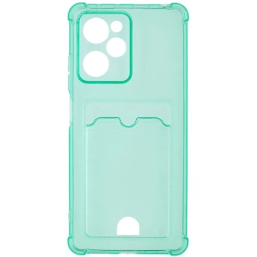 Силиконовый чехол для Xiaomi Poco X5 Pro 5G Silicone Card Holder Case с защитой камеры Мятный