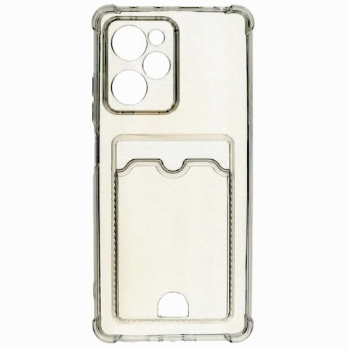 Силиконовый чехол для Xiaomi Poco X5 Pro 5G Silicone Card Holder Case с защитой камеры Прозрачный