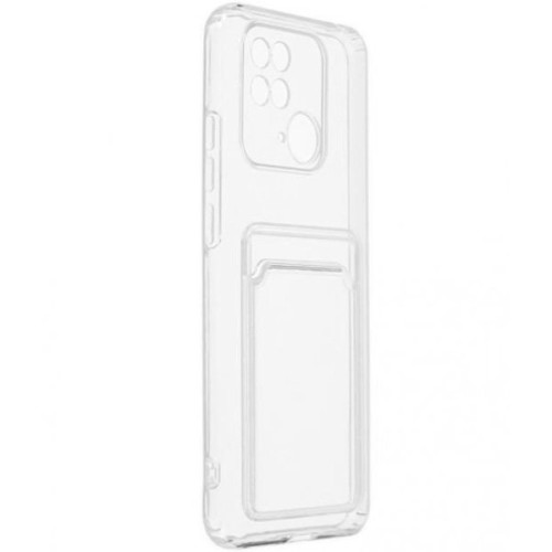 Силиконовый чехол для Xiaomi Redmi 10C Silicone Card Holder Case Прозрачный