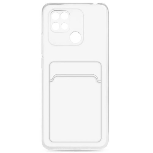 Силиконовый чехол для Xiaomi Redmi 10C TPU 1.5мм с картхолдером и защитой камеры Прозрачный