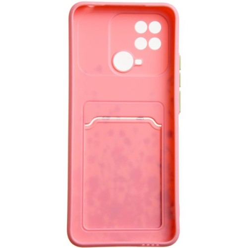 Силиконовый чехол для Xiaomi Redmi 10C Summer с картхолдером Розовый