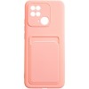 Чехол накладка для Xiaomi Redmi 10C Soft touch с кармашком Розовый