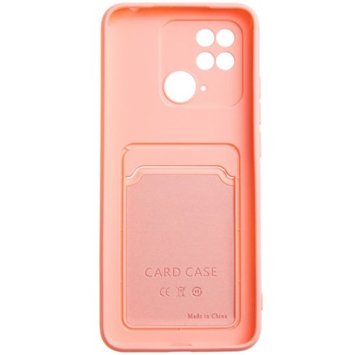 Чехол накладка для Xiaomi Redmi 10C Soft touch с кармашком Розовый