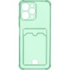 Силиконовый чехол для Xiaomi Redmi 12 4G Silicone Card Holder с защитой камеры Мятный
