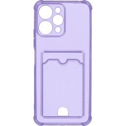 Силиконовый чехол для Xiaomi Redmi 12 4G Silicone Card Holder с защитой камеры Сиреневый