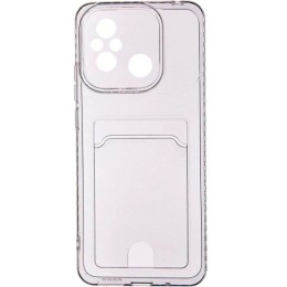 Силиконовый чехол для Xiaomi Redmi 12C Silicone Card Holder с защитой камеры Прозрачный