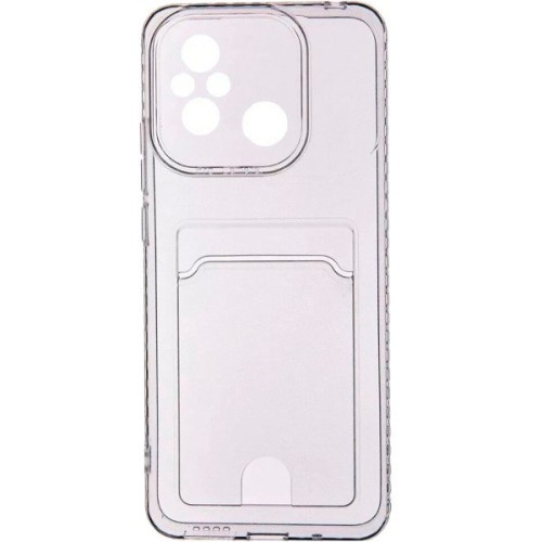 Силиконовый чехол для Xiaomi Redmi 12C Silicone Card Holder с защитой камеры Прозрачный