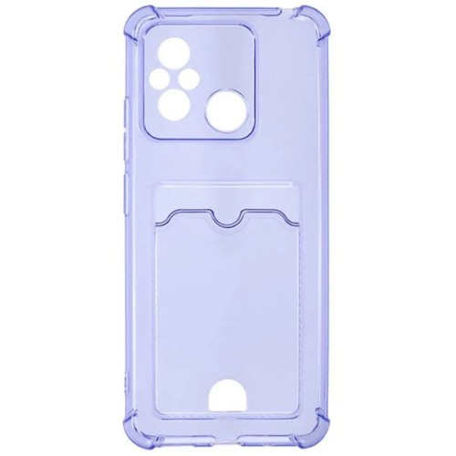 Силиконовый чехол для Xiaomi Redmi 12C Silicone Card Holder с защитой камеры Сиреневый