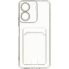 Силиконовый чехол для Xiaomi Redmi 13C 4G / Xiaomi Poco C65 4G Silicone Card Holder с защитой камеры Прозрачный