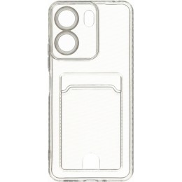 Силиконовый чехол для Xiaomi Redmi 13C 4G / Xiaomi Poco C65 4G Silicone Card Holder с защитой камеры Прозрачный