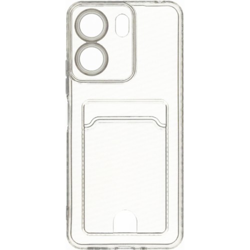 Силиконовый чехол для Xiaomi Redmi 13C 4G / Xiaomi Poco C65 4G Silicone Card Holder с защитой камеры Прозрачный